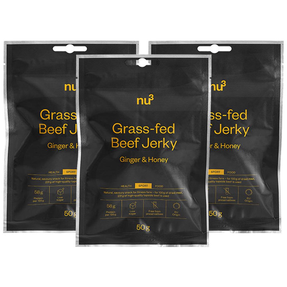 nu3 Beef Jerky, Ingwer-Honig 3x50 g Sonstige