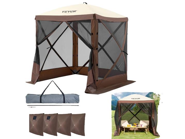 VEVOR Tente de jardin Pavillon pliable Tente de réception Popup Tente 4 personnes 1\,83x1\,83x2\,1m