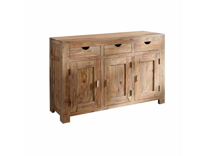 Liadomo Wasim Sideboard aus Massivholz mit 3 Türen und 3 Schubladen Natur, Rustikal