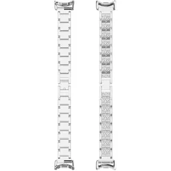 Cover-Discount Edelstahl mit Strass Armband (Edelstahl, Strasssteine), Uhrenarmband, Silber