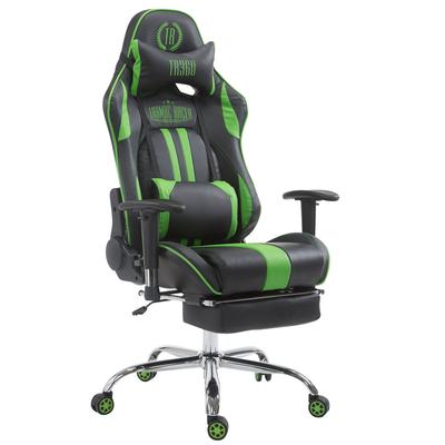 CLP Gaming Bürostuhl Limit Kunstleder mit/ohne Fußablage schwarz/grün/mit Fußablage