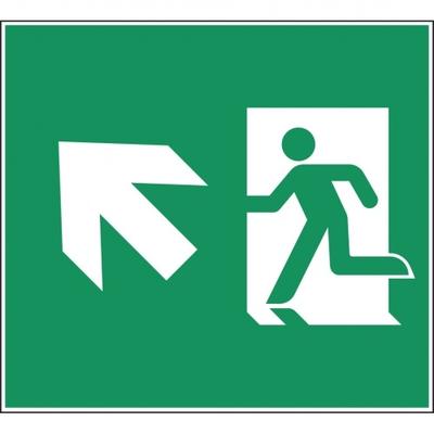 Schild I Piktogrammscheibe Rettungsweg links aufw., Typ F, für CUBE-LUX STANDARD, ASR/ISO