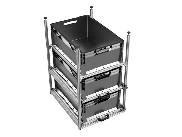 VOBI Wohnmobil Regal System Tower 4-600, 475x610 mm, 2 Auszüge und 1 Rahmen