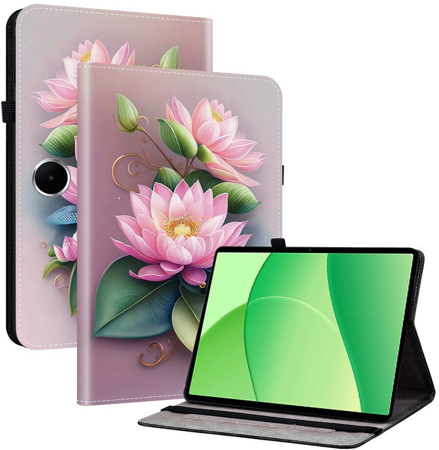 OnePlus Pad Lite / OPPO Pad SE EIDERWOOD Kunstlæder Flip Cover m. Motiv - Lotusblomst