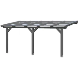 Skan Holz Terrassenüberdachung Bormio - Leimholz B 541 x T 350 cm (Größe 7) schiefergrau