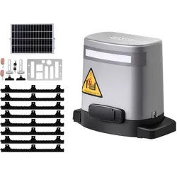 VEVOR Schiebetorantrieb, 280 W Solar Toröffner für Türen bis zu 20 m und 800 kg, Zahnrad-Rolltormotor mit Infrarotsensor und 2 Fernbedienungen, Öffnungssystem für Einfahrtstore