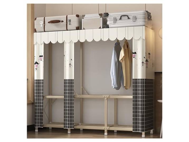SDGBCXD Tragbarer Kleiderschrank, mit 5 Fächern for Aufhängen von Kleidung Moderner Kleiderschrank