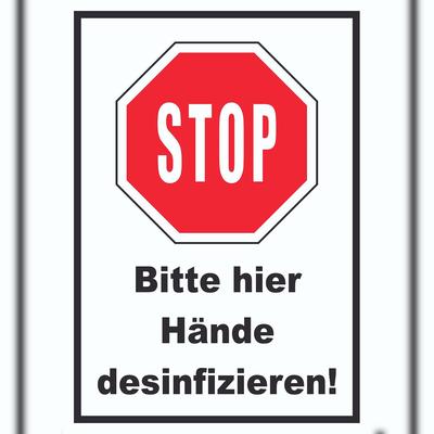 HB-Druck Bitte hier Hände desinfizieren Schild A2 (420x594mm)