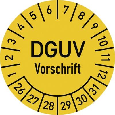 Dreifke® Prüfplakette DGUV Vorschrift, 2026 - 2031, Folie, Ø 25 mm, 10 Stück/Bogen