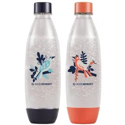 SodaStream Butelki Fuse Birds 2x1L, Wassersprudler Zubehör, Orange, Blau