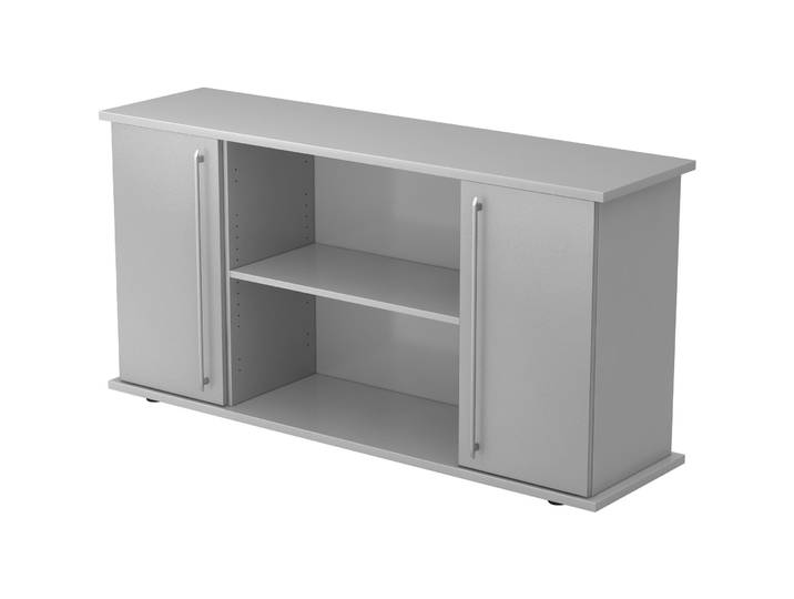 Sideboard Office Silber, Grau Holzwerkstoff B 166.1 H 84 cm - Sideboard