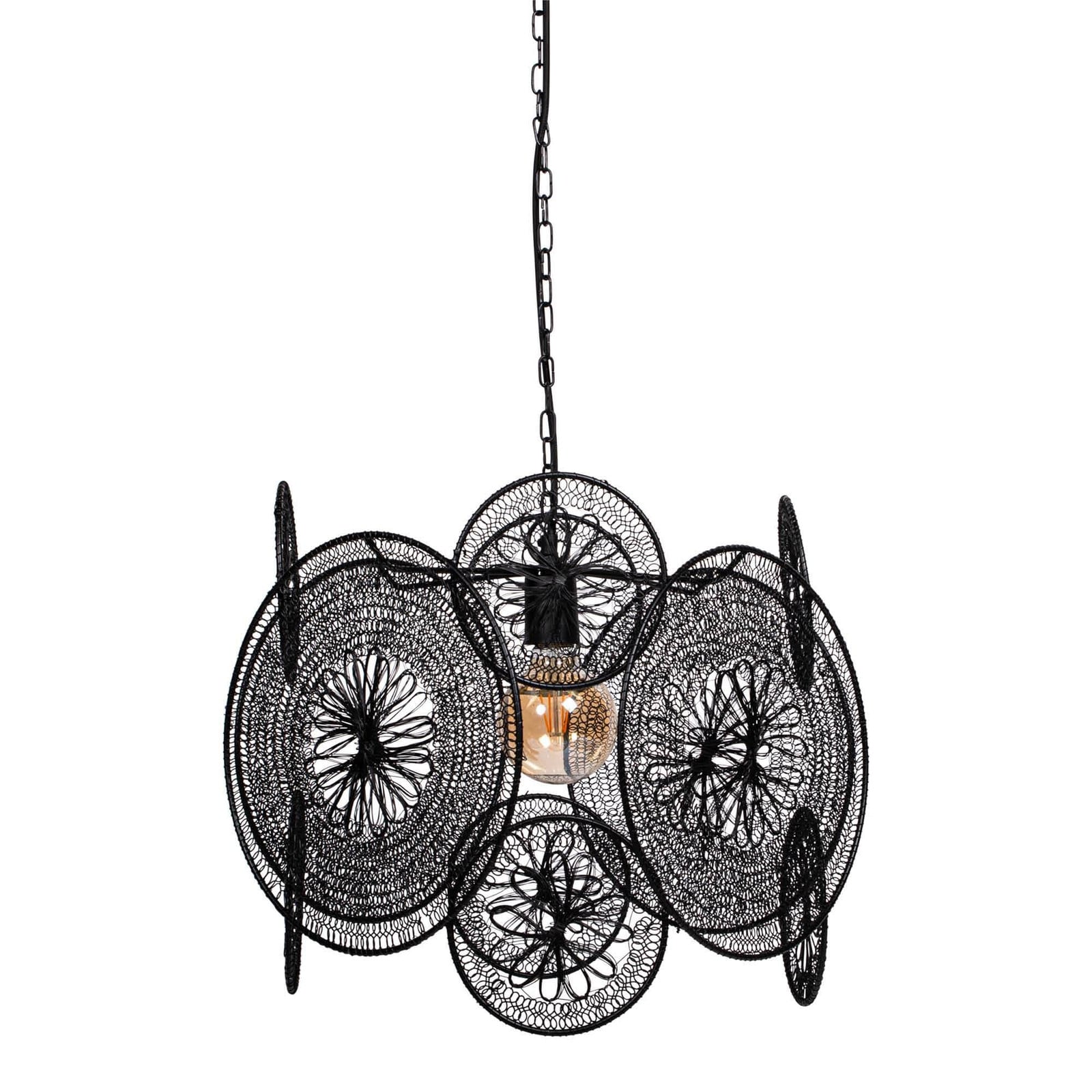 PTMD Hanglamp Desh Zwart 40 cm