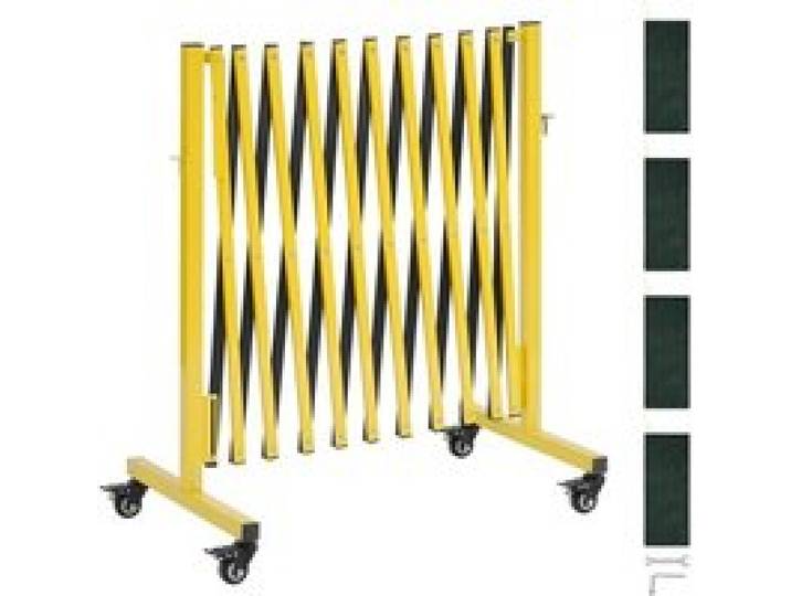 VEVOR Barrière de Sécurité Extensible 3,94 m Barrière Accordéon Mobile Clôture Pliable pour Allée, Entrepôt, Ascenseur, en Métal, Portable, avec Roulettes Verrouillables, Peu Encombrant, Jaune et Noir