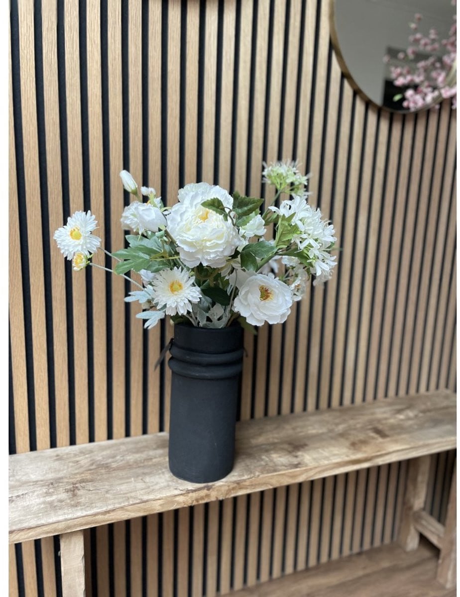Zijden bloemen boeket Witte Weelde - Onderhoudsvrije kunstbloemen