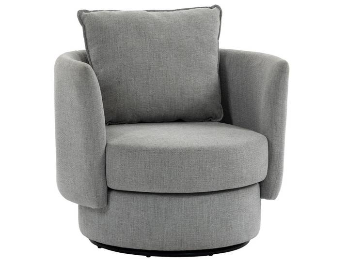 Homcom Sessel Polyester Hellgrau, 79x84x85 cm, Esszimmer, Stühle, Armlehnstühle