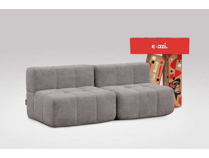 2-tlg. Modulsofa Grau – 2 Mittelteile