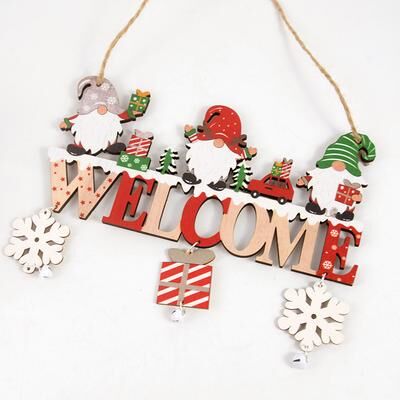Multicon Wholesale Hub Merry Christmas Gnome Santa Claus, Wooden Hanging Ornament, Decoration For Home Door, Tree Pendants 4
