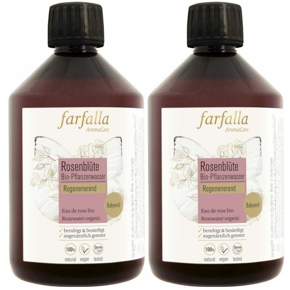 Farfalla Bio-Pflanzenwasser Rosenblüte Fl 500 ml x2 2x500 Körperpflege