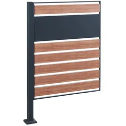 Helloshop26 - Behältergehäuse aus verzinktem Stahl 120 x 83 x 11 cm anthrazitfarbene Holzoptik