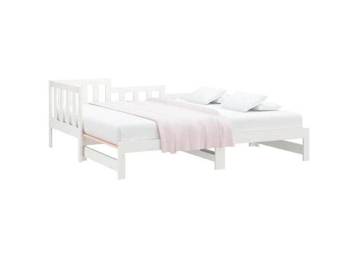 Structure/Cadre de lit - Lit coulissant - sans matelas - blanc 2x(90x190) cm - pour adul/enfant NL95969