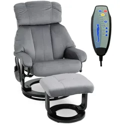 HOMCOM Massagesessel mit Hocker Liegefunktion+Massagefunktion Grau