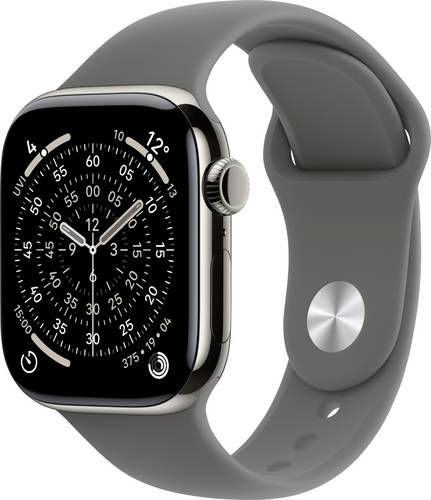 Apple Watch Series 11 GPS + Cellular 42mm Titangehäuse Sport Band Steingrau S/M