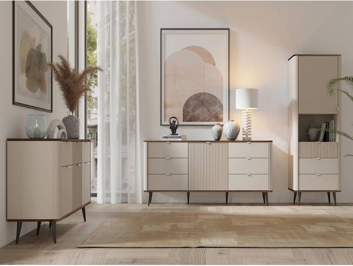 MIRJAN24 Wohnzimmer-Set Marly III, (3er-Set, Regal, 2x Kommode), gedämpftem Schließsystem