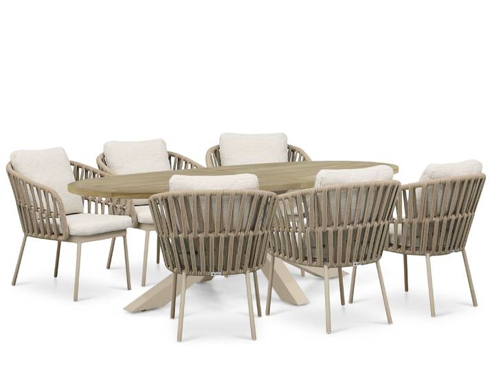 Coco Elara/Brookline 240x120 cm dining tuinset 7-delig