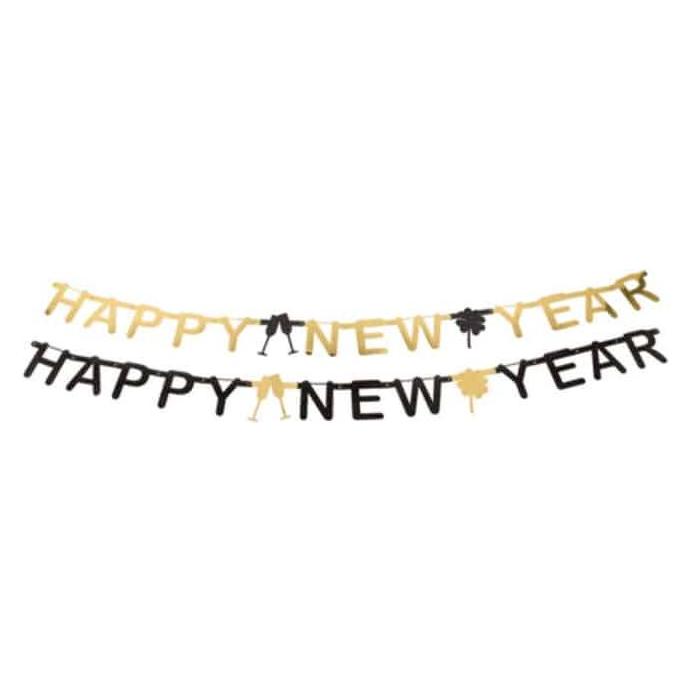 Cover-Discount 2 Stk Papier-Girlande Happy New Year (2 Stk.) (181194)