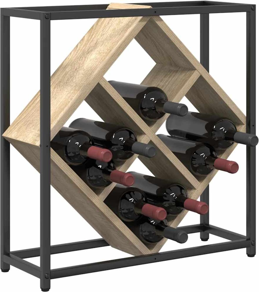 vidaXL Étagère à vin 16 bottles Bois d'ingénierie Chêne Sonoma