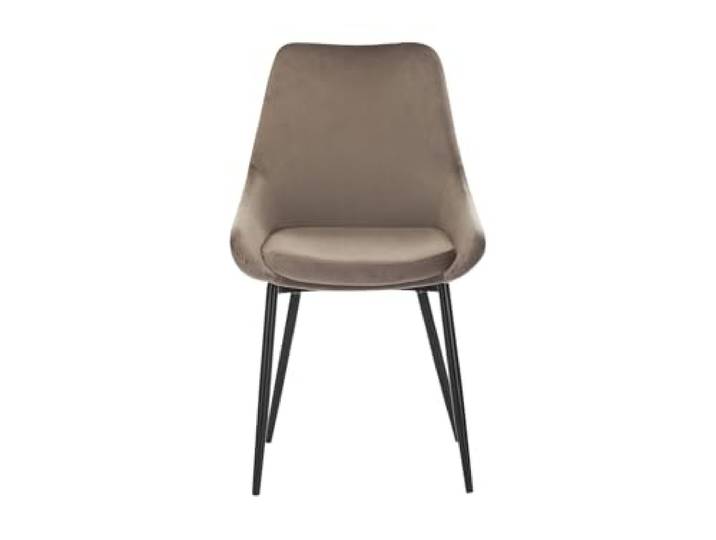 Vente-unique - Stuhl 2er-Set Masurie - Samt Taupe Weicher Samt Komfort dank gepolstertem Sitz