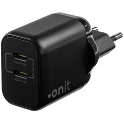 2x Onit USB-Wandladegerät Dual 2C 35 W GaN Schwarz (35 W, 2 Ports), USB Ladegerät, Schwarz