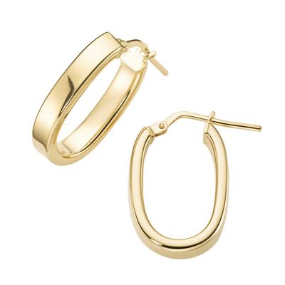 Paar Creolen FIRETTI "Schmuck Geschenk Silber 925 Ohrschmuck Ohrringe länglich oval", gold (gelbgoldfarben), Ohrringe, Damen, Silber 925 (Sterlingsilber)