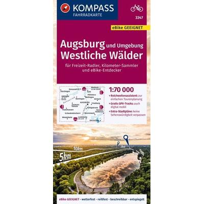 KOMPASS Fahrradkarte 3347 Augsburg und Umgebung, Westliche Wälder 1:70.000, Sonstige von , KOMPASS Freytag & Berndt, 978-3-99121-497-7