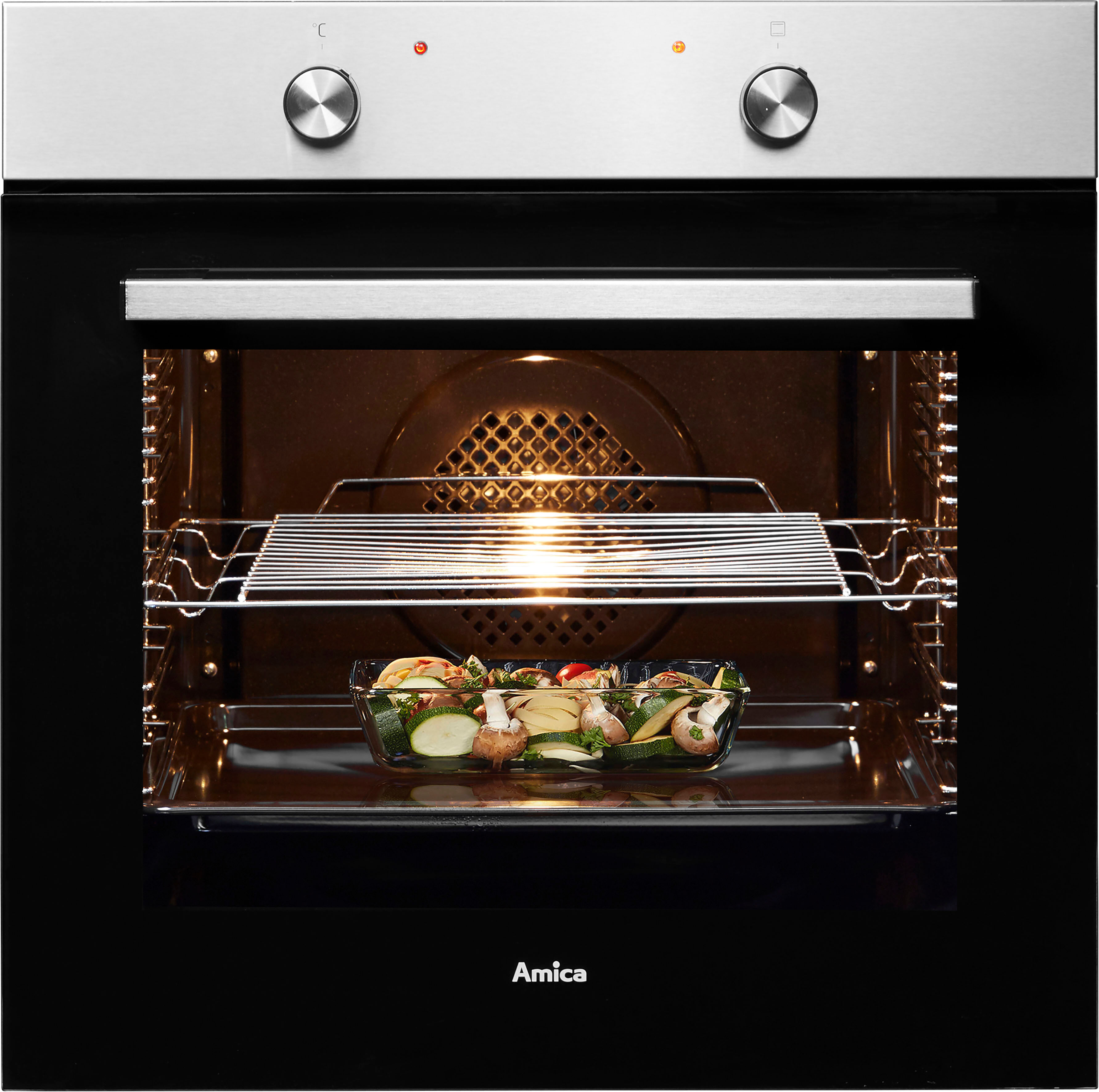 AMICA Backofen "EBX 943 640 E", Energieeffizienz: A, silber (silberfarben), B:59,5cm H:59,5cm T:57,5cm, Backöfen, Großer Garraum, sparsam, sicher und leicht zu reinigen im Alltag, Backofen