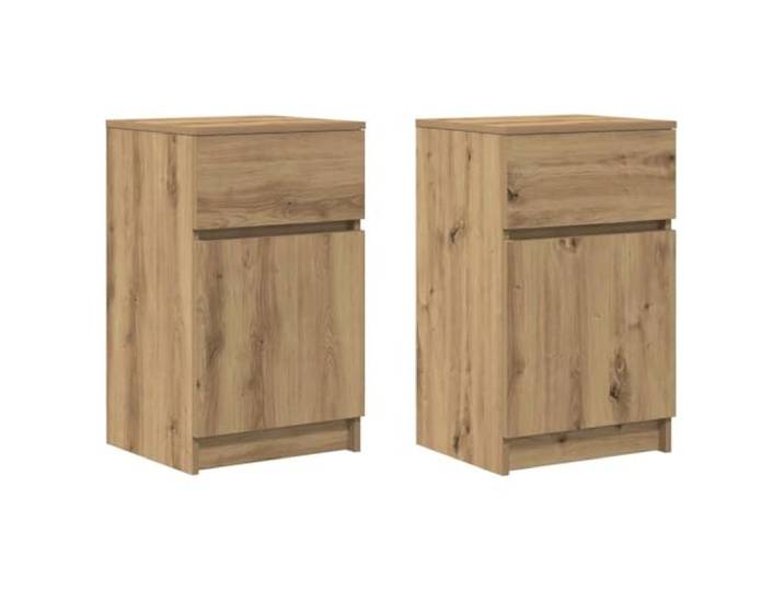 LKJephalotrop Nachttisch 2er Set Artisan-Eiche 39x35x65cm Holzwerkstoff Stilvolles 2er-Set Beistelltische für Schlafzimmer, beidseitig montierbare Tür, pflegeleichte Oberfläche und hohe Stabilität.