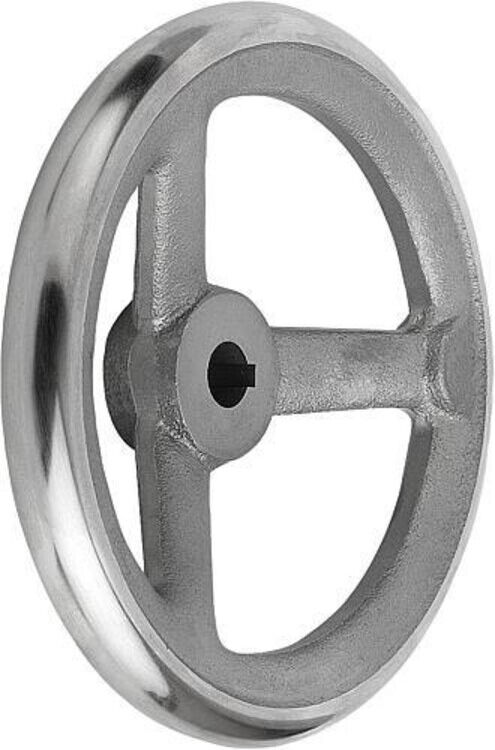 KIPP Handrad DIN950 125mm Grauguss Passbohrung mit Nut 14H7 (K0671.1125X14)