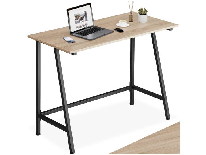 Bureau Newton - Bois clair industriel, Chêne Sonoma