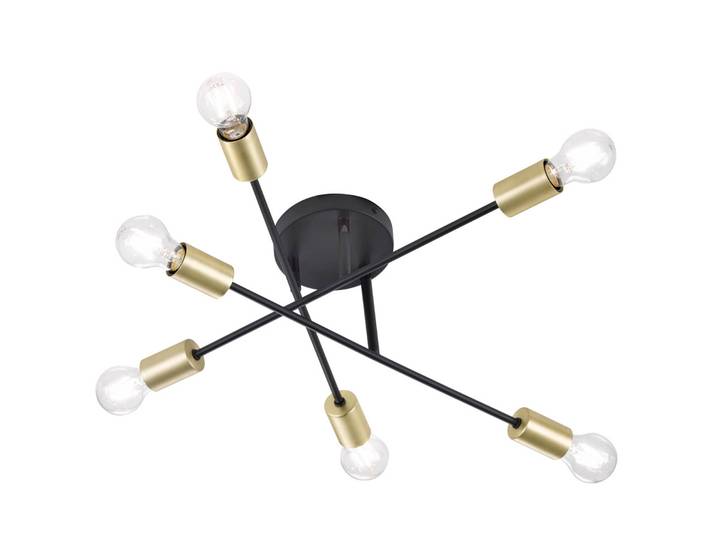 Trio Lighting Deckenlampe Cross, dimmbar, schwarz, für Wohn- / Esszimmer, Metall, Modern, Deckenlampe