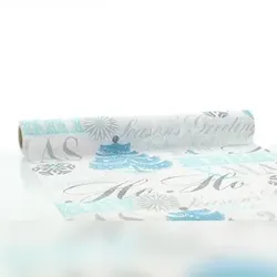 Sovie HOME Tischläufer Xmas-Greetings in Türkis aus Linclass® Airlaid 40 cm x 4,80 m, 1 Stück - Tischtuch Weihnachten