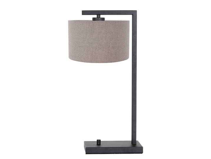 Tischleuchte Stang 23 x 48 x 20cm Schwarz/Beige Baumwollstoff E27