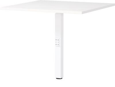 Ansatztisch Porto, mechanisch höheneinstellbar, Stützfuß, B 800 x T 800 x H 680-910 mm, weiß/weiß
