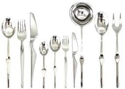 Mepra Ergonomica Flatware Set with H/H Knives - 87 Pieces - Stainless Steel