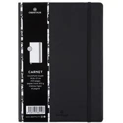 Oberthur, Heft + Block, Notizbuch A5 Balthazar Noir - 200 Seiten - Liniert (A5, Liniert)