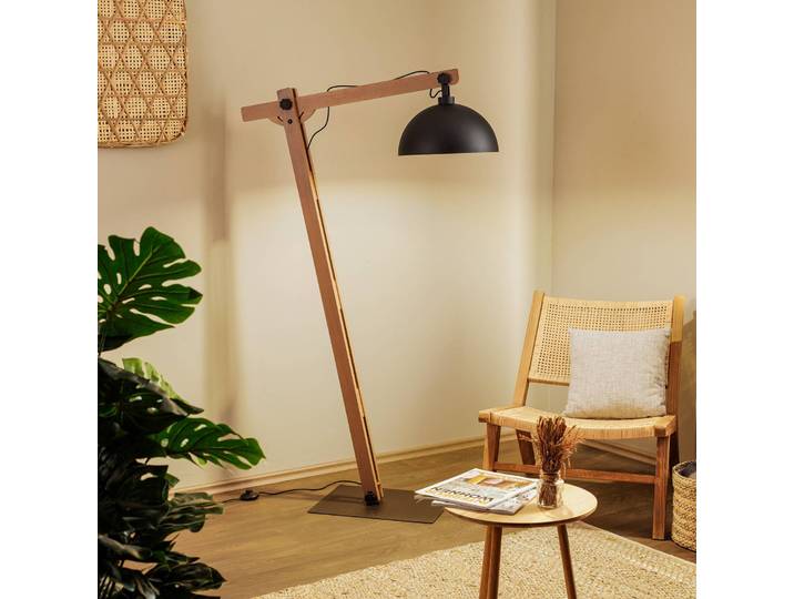 Stehlampe Stort TK Lighting, schwarz, für Wohn- / Esszimmer, Metall, Landhaus / Rustikal, Stehlampe