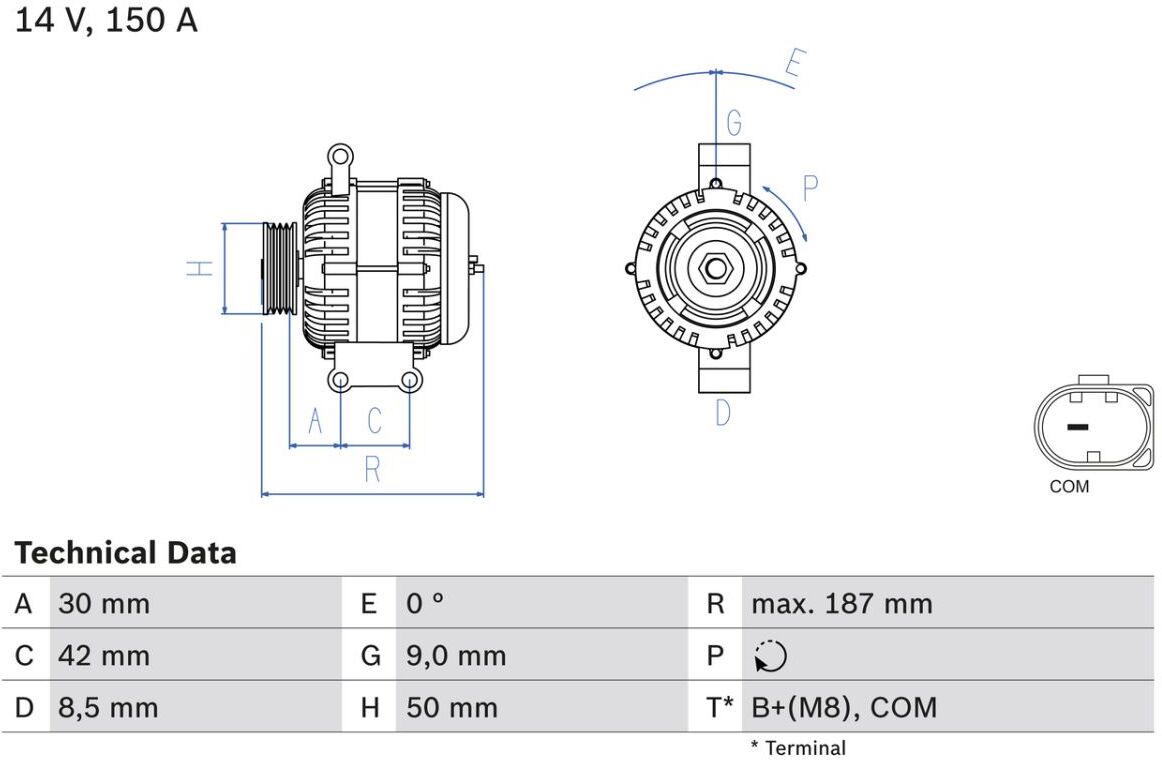 Drehstromgenerator BOSCH 0 986 080 040