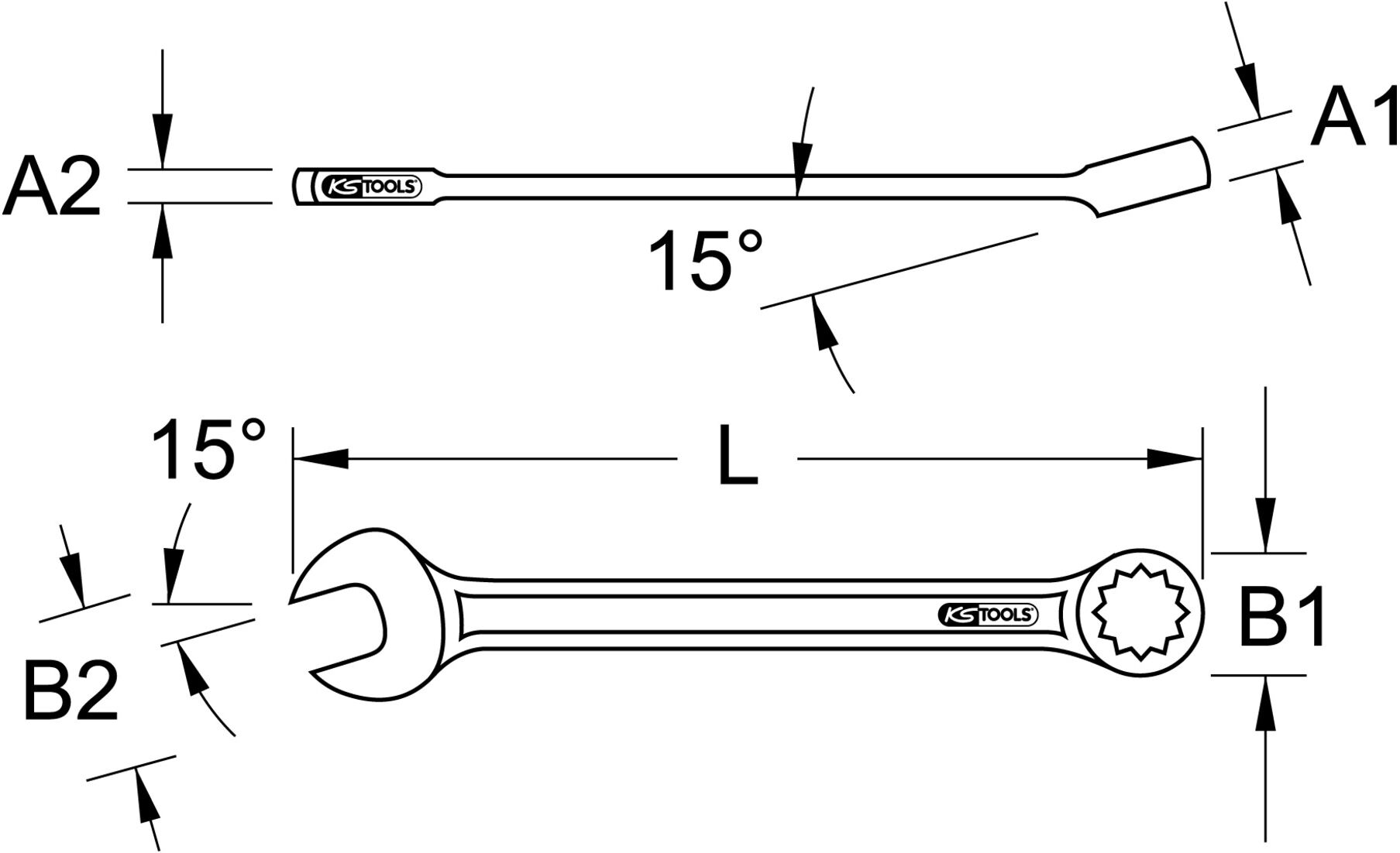 KS Tools BRONZEplus Ringmaulschlüssel, extra lang 24 mm (963.7350)