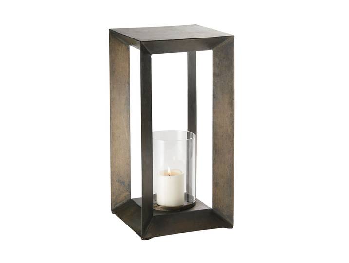 Design Windlicht „Estate“ 20 x 41 cm Grau, Transparent Philippi