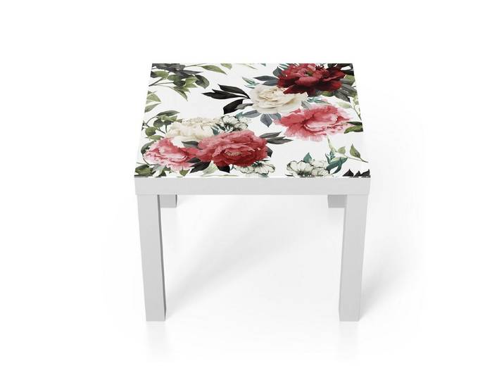 DEQORI Couchtisch 'Bunte Pfingstrosen', Glas Beistelltisch Glastisch modern