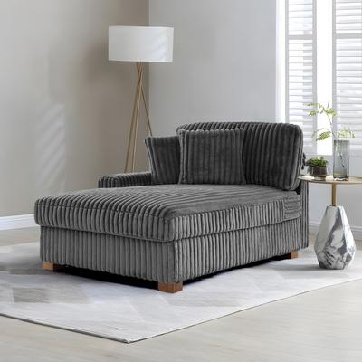 DREAMSIDEA Modern Cotton Flannel Indoor Chaise Lounge Couch with Pillows